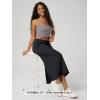image:imageODODOS Womens Back Split Midi Skirt  Cotton French Terry Drawstring Tie High Waist Casual Long Pencil Skirts with PocketsBlack