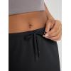 image:imageODODOS Womens Back Split Midi Skirt  Cotton French Terry Drawstring Tie High Waist Casual Long Pencil Skirts with PocketsBlack