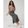 image:imageODODOS Womens Back Split Midi Skirt  Cotton French Terry Drawstring Tie High Waist Casual Long Pencil Skirts with PocketsCharcoal