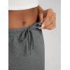 image:imageODODOS Womens Back Split Midi Skirt  Cotton French Terry Drawstring Tie High Waist Casual Long Pencil Skirts with PocketsCharcoal Heather