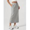 image:imageODODOS Womens Back Split Midi Skirt  Cotton French Terry Drawstring Tie High Waist Casual Long Pencil Skirts with PocketsGrey Heather