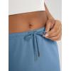 image:imageODODOS Womens Back Split Midi Skirt  Cotton French Terry Drawstring Tie High Waist Casual Long Pencil Skirts with PocketsSteel Blue