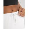 image:imageODODOS Womens Back Split Midi Skirt  Cotton French Terry Drawstring Tie High Waist Casual Long Pencil Skirts with PocketsWhite