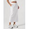 image:imageODODOS Womens Back Split Midi Skirt  Cotton French Terry Drawstring Tie High Waist Casual Long Pencil Skirts with PocketsWhite Heather