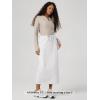 image:imageODODOS Womens Back Split Midi Skirt  Cotton French Terry Drawstring Tie High Waist Casual Long Pencil Skirts with PocketsWhite Heather