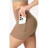 image:imageODODOS Womens High Waist Lounge Yoga Shorts with Pockets 46810 Buttery Soft Biker ShortsLight Brown