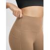 image:imageODODOS Womens High Waist Lounge Yoga Shorts with Pockets 46810 Buttery Soft Biker ShortsLight Brown