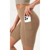 image:imageODODOS Womens High Waist Lounge Yoga Shorts with Pockets 46810 Buttery Soft Biker ShortsLight Brown