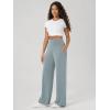 image:imageODODOS Womens Modal Soft Adjustable Wide Leg Pants  High Waist Relaxed Fit Casual Pants with Pockets 29 InseamGrey Blue