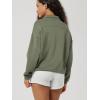 image:imageODODOS Womens Modal Soft Cinchable Sweatshirts Half Zipper Funnel Neck Oversize Pullover with PocketsDark Sage