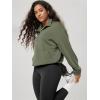 image:imageODODOS Womens Modal Soft Cinchable Sweatshirts Half Zipper Funnel Neck Oversize Pullover with PocketsDark Sage