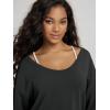 image:imageODODOS Womens Modal SoftBreezy Wide Scoop Neck Pullover Oversized Long Sleeve SweatshirtsBlack