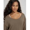 image:imageODODOS Womens Modal SoftBreezy Wide Scoop Neck Pullover Oversized Long Sleeve SweatshirtsEspresso