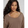 image:imageODODOS Womens Modal SoftBreezy Wide Scoop Neck Pullover Oversized Long Sleeve SweatshirtsNutria