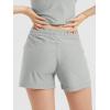 image:imageODODOS Womens RelaxedFit Shorts Ultra Soft odSTRATUM Tech Mid Rise Shorts with Pocket 35 InseamMoisture Wicking UPF 50Pale Grey Heather