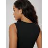 image:imageODODOS Womens Side Shirred Midi Tank Dress Cloud Feeling Crewneck Sleeveless Bodycon DressBlack