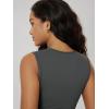image:imageODODOS Womens Side Shirred Midi Tank Dress Cloud Feeling Crewneck Sleeveless Bodycon DressCharcoal