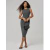 image:imageODODOS Womens Side Shirred Midi Tank Dress Cloud Feeling Crewneck Sleeveless Bodycon DressCharcoal