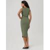 image:imageODODOS Womens Side Shirred Midi Tank Dress Cloud Feeling Crewneck Sleeveless Bodycon DressDark Olive