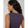 image:imageODODOS Womens Side Shirred Midi Tank Dress Cloud Feeling Crewneck Sleeveless Bodycon DressDark Purple