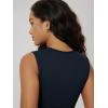 image:imageODODOS Womens Side Shirred Midi Tank Dress Cloud Feeling Crewneck Sleeveless Bodycon DressDeep Navy
