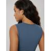 image:imageODODOS Womens Side Shirred Midi Tank Dress Cloud Feeling Crewneck Sleeveless Bodycon DressInk Blue
