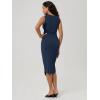 image:imageODODOS Womens Side Shirred Midi Tank Dress Cloud Feeling Crewneck Sleeveless Bodycon DressNavy