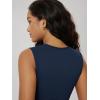 image:imageODODOS Womens Side Shirred Midi Tank Dress Cloud Feeling Crewneck Sleeveless Bodycon DressNavy