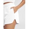 image:imageODODOS Womens Sweat Shorts Cotton French Terry Curved Hem Workout Casual Relaxed Lounge Shorts with PocketsWhite