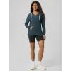image:imageODODOS Womens VNeck Oversized Hoodie  Ultra Soft odSTRATUM Tech Pullover Side Slit Long Sleeve Tops with Kangaroo PocketNavy Heather
