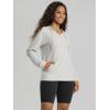 image:imageODODOS Womens VNeck Oversized Hoodie  Ultra Soft odSTRATUM Tech Pullover Side Slit Long Sleeve Tops with Kangaroo PocketSalt Heather