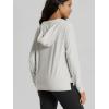 image:imageODODOS Womens VNeck Oversized Hoodie  Ultra Soft odSTRATUM Tech Pullover Side Slit Long Sleeve Tops with Kangaroo PocketSalt Heather