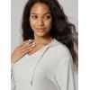 image:imageODODOS Womens VNeck Oversized Hoodie  Ultra Soft odSTRATUM Tech Pullover Side Slit Long Sleeve Tops with Kangaroo PocketSalt Heather