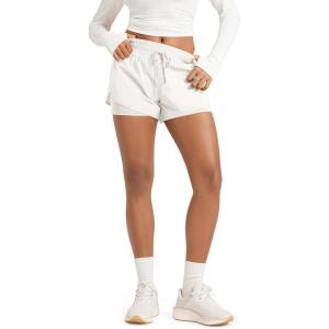 image:imageODODOS 2 in1 Athletic Shorts for Women High Waist Dolphin Split Workout Running Shorts with PocketsWhite