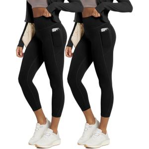 image:imageODODOS 2Pack Buttery Soft Lounge Yoga Leggings with Pockets for Women 23  25  28 High Waist Yoga Pants1blackblack