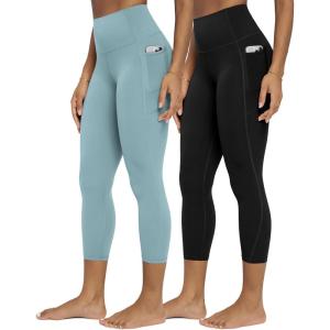 image:imageODODOS 2Pack Buttery Soft Lounge Yoga Leggings with Pockets for Women 23  25  28 High Waist Yoga PantsBlackchambray