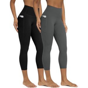 image:imageODODOS 2Pack Buttery Soft Lounge Yoga Leggings with Pockets for Women 23  25  28 High Waist Yoga PantsBlackcharcoal