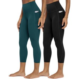 image:imageODODOS 2Pack Buttery Soft Lounge Yoga Leggings with Pockets for Women 23  25  28 High Waist Yoga PantsBlackforest Teal