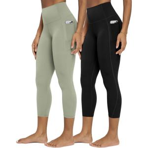 image:imageODODOS 2Pack Buttery Soft Lounge Yoga Leggings with Pockets for Women 23  25  28 High Waist Yoga PantsBlacklime Stone