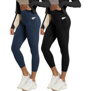 image:imageODODOS 2Pack Buttery Soft Lounge Yoga Leggings with Pockets for Women 23  25  28 High Waist Yoga PantsBlacknavy