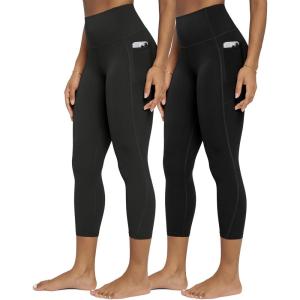 image:imageODODOS 2Pack Buttery Soft Lounge Yoga Leggings with Pockets for Women 23  25  28 High Waist Yoga PantsBlackonyx Black Grey