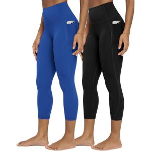 image:imageODODOS 2Pack Buttery Soft Lounge Yoga Leggings with Pockets for Women 23  25  28 High Waist Yoga PantsBlackroyal Blue