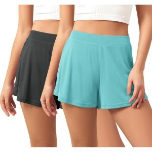 image:imageODODOS 2Pack UltraSoft Modal Lounge Shorts for Women  Lightweight amp Breathable Sleepwear 3 InseamBlackblue Radiancewashed