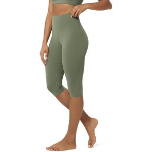 image:imageODODOS Buttery Soft Lounge Yoga Capris for Women 14  19  21 High Waist Capri LeggingsDark Olive