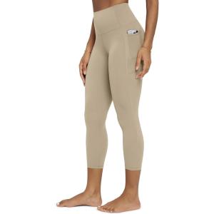 image:imageODODOS Buttery Soft Lounge Yoga Leggings with Pockets for Women 23  25 28 High Waist Yoga PantsShaker Beige