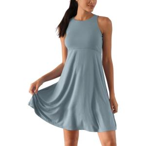 image:imageODODOS Casual Flare Tank Dress for Women Summer Sleeveless Sundress Mini Skater DressBlue Fusion