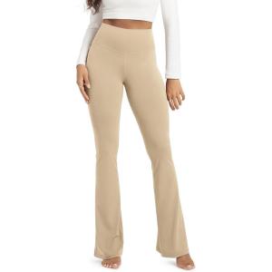 image:imageODODOS Cloud Feeling Flared Yoga Pants for Women High Waist Casual Bootleg Lounge Pants 3032 InseamBeige