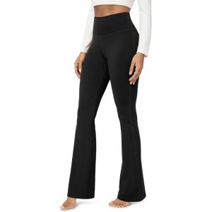 image:imageODODOS Cloud Feeling Flared Yoga Pants for Women High Waist Casual Bootleg Lounge Pants 3032 InseamBlack