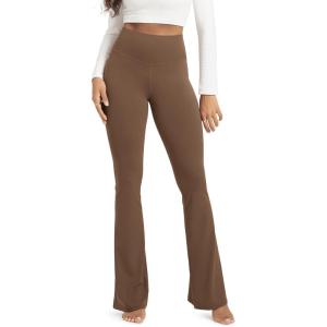 image:imageODODOS Cloud Feeling Flared Yoga Pants for Women High Waist Casual Bootleg Lounge Pants 3032 InseamBrunette