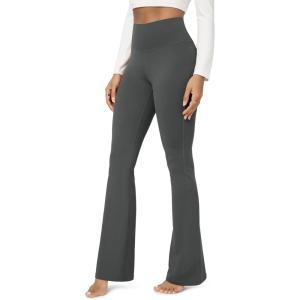 image:imageODODOS Cloud Feeling Flared Yoga Pants for Women High Waist Casual Bootleg Lounge Pants 3032 InseamCharcoal